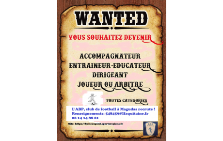 Le club recrute !